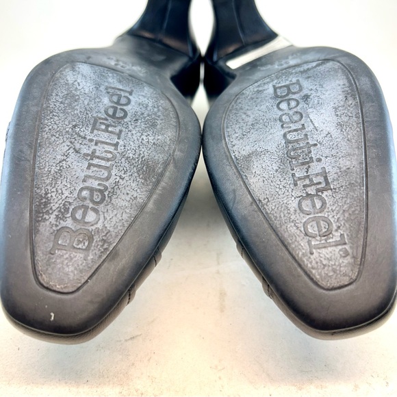 Beautifeel Black Leather Rosalina Pleated Pumps Heels, size 39 8 8.5 - Picture 11 of 12